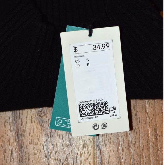 Kangol x H&M Black All Over Logo Mock Neck Sweater Women's Small - Picture 4 of 5